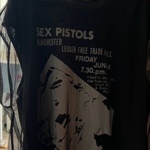 Pilcro Black anthropologie vintage band double layer muscle tank Large